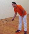 Playing squash with Moataz at the Sultan Gardens Health Club